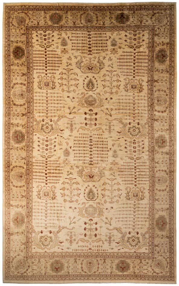 Detail image of 11' 11 x 19' 1 Hand Knotted Peshawar Ziegler Rug