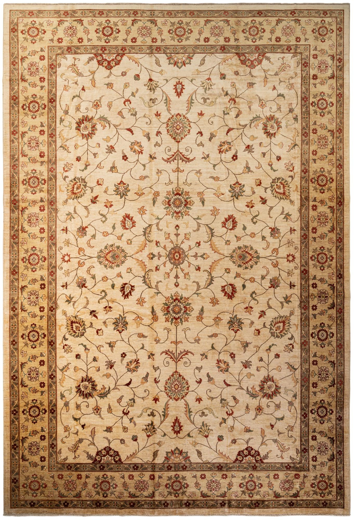 12' 1 x 17' 8 Hand Knotted Peshawar Ziegler Rug