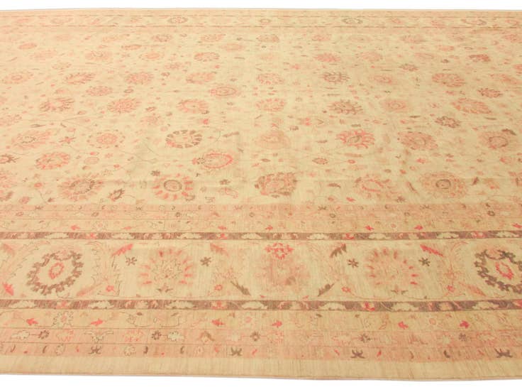 Vue détaillée : 455cm x 710cm Noué main Peshawar Ziegler Tapis Oriental