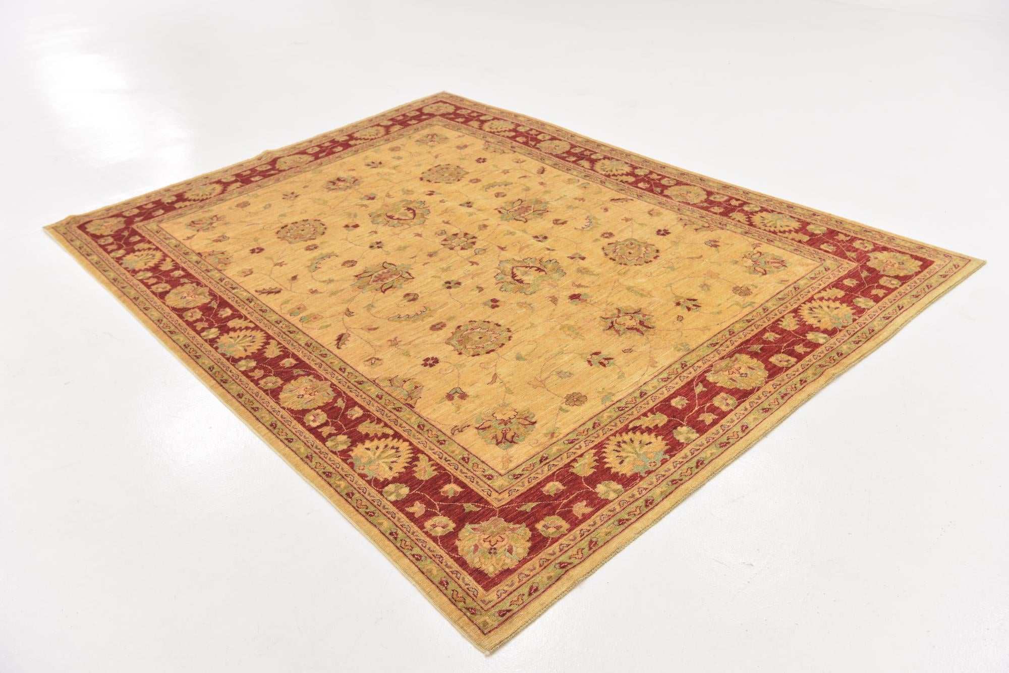 6' 6 x 8' 9 Hand Knotted Peshawar Ziegler Rug