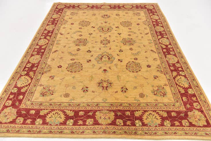 Detail image of 6' 6 x 8' 9 Hand Knotted Peshawar Ziegler Rug