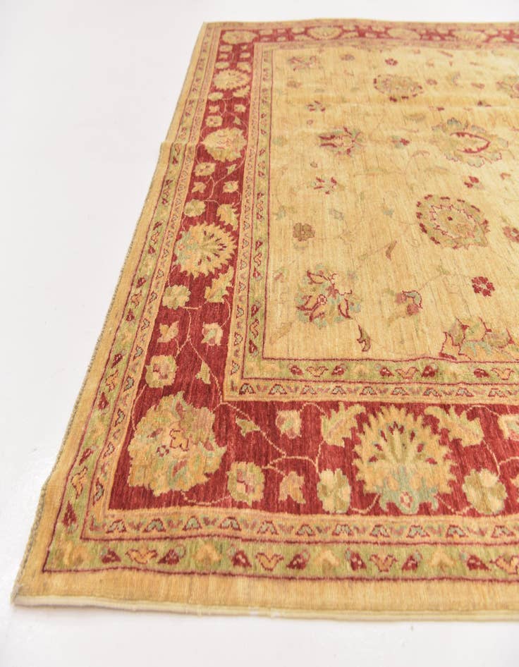 Detail image of 6' 6 x 8' 9  Hand Knotted Peshawar Ziegler Rug