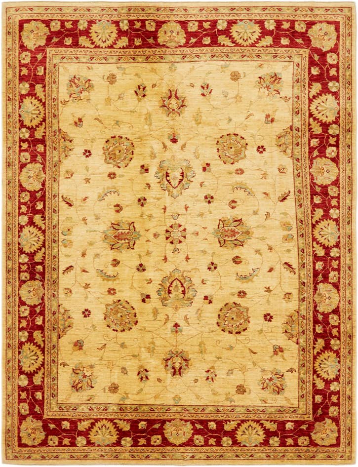 Detail image of 6' 6 x 8' 9 Hand Knotted Peshawar Ziegler Rug