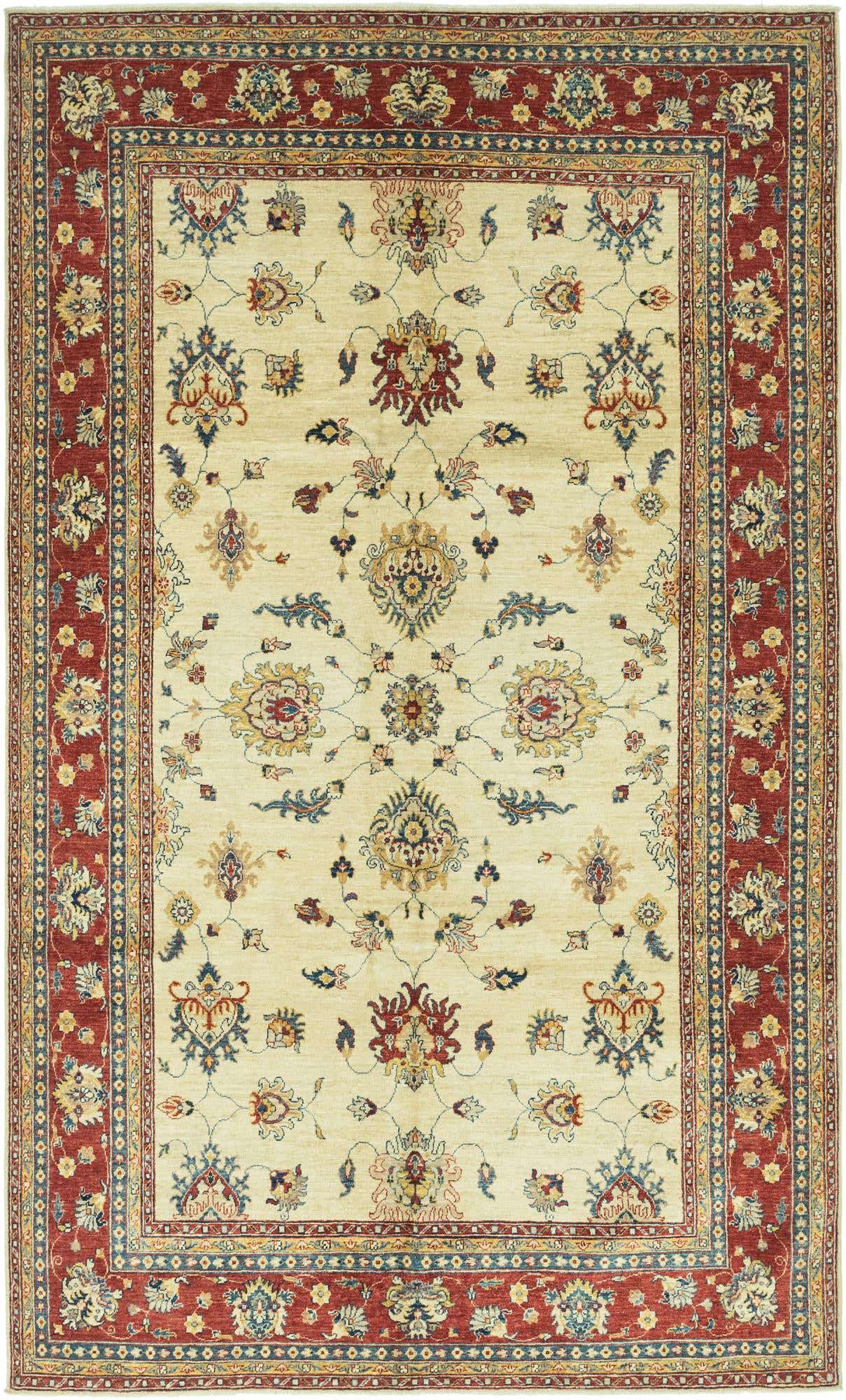6' 3 x 10' 5 Hand Knotted Peshawar Ziegler Rug