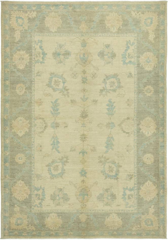 Detail image of 6' 7 x 9' 6 Hand Knotted Peshawar Ziegler Rug
