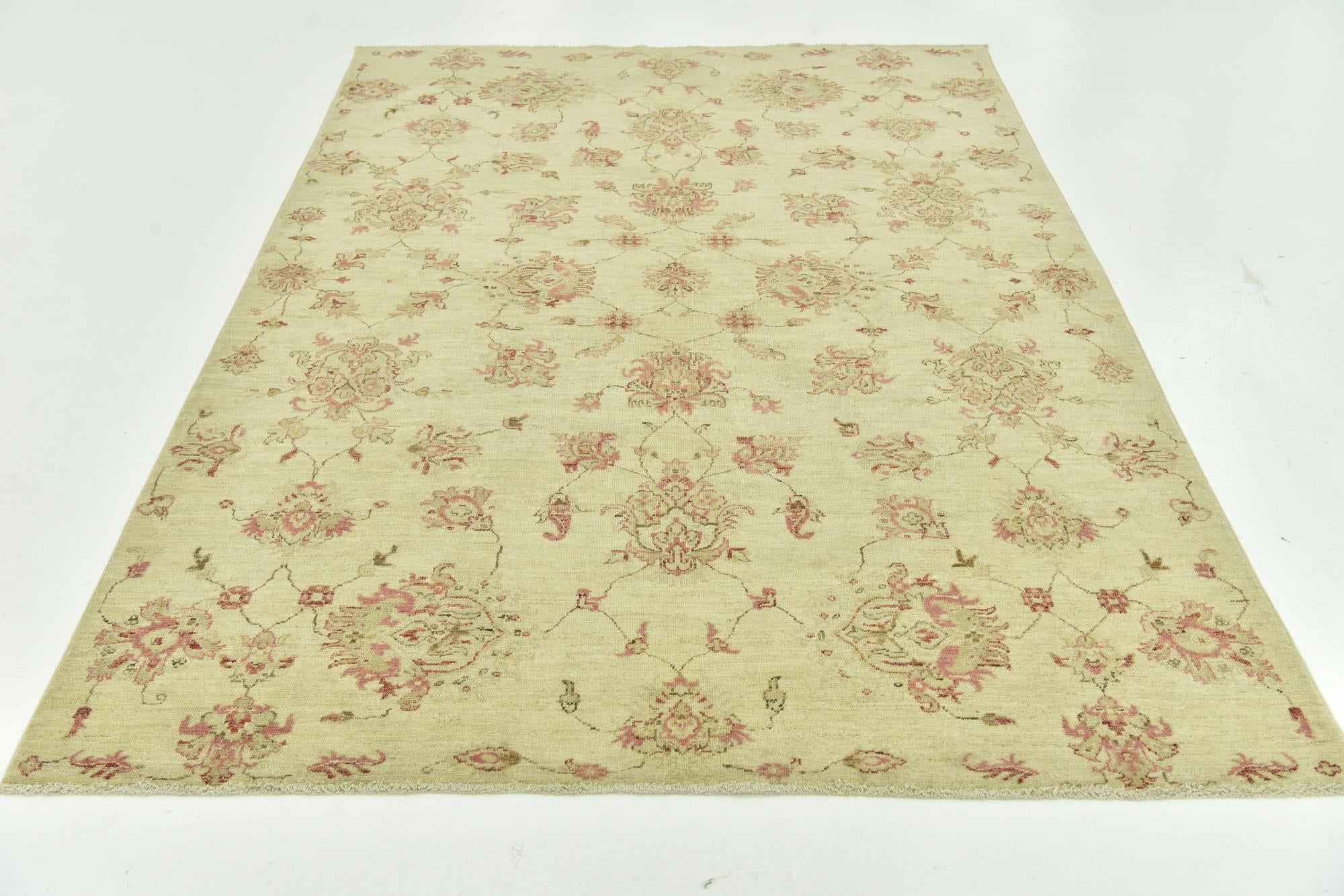 5' 7 x 7' 10 Hand Knotted Peshawar Ziegler Rug