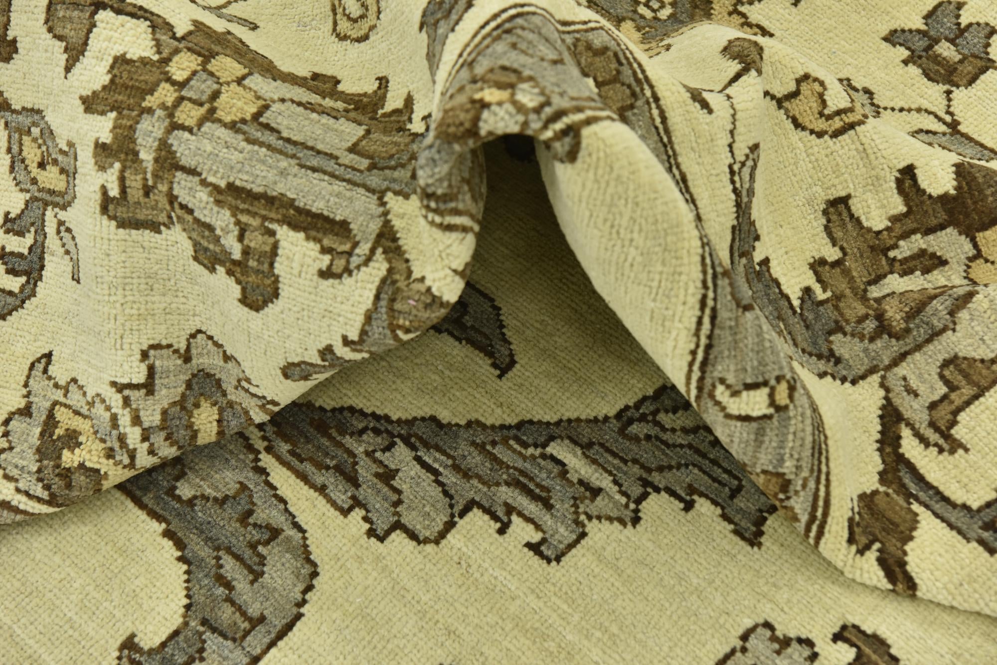 11' 6 x 13' Hand Knotted Peshawar Ziegler Rug
