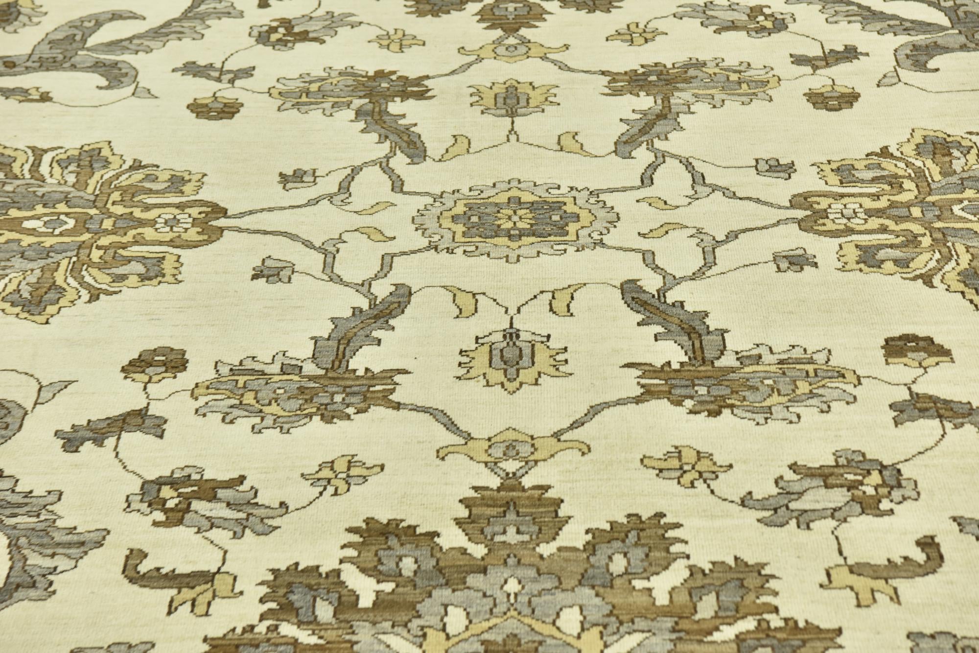 11' 6 x 13' Hand Knotted Peshawar Ziegler Rug