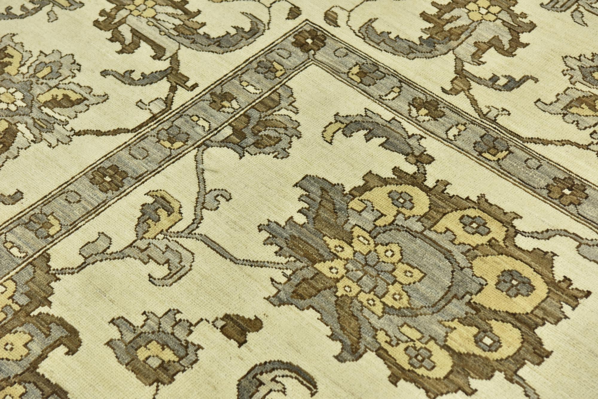 11' 6 x 13' Hand Knotted Peshawar Ziegler Rug