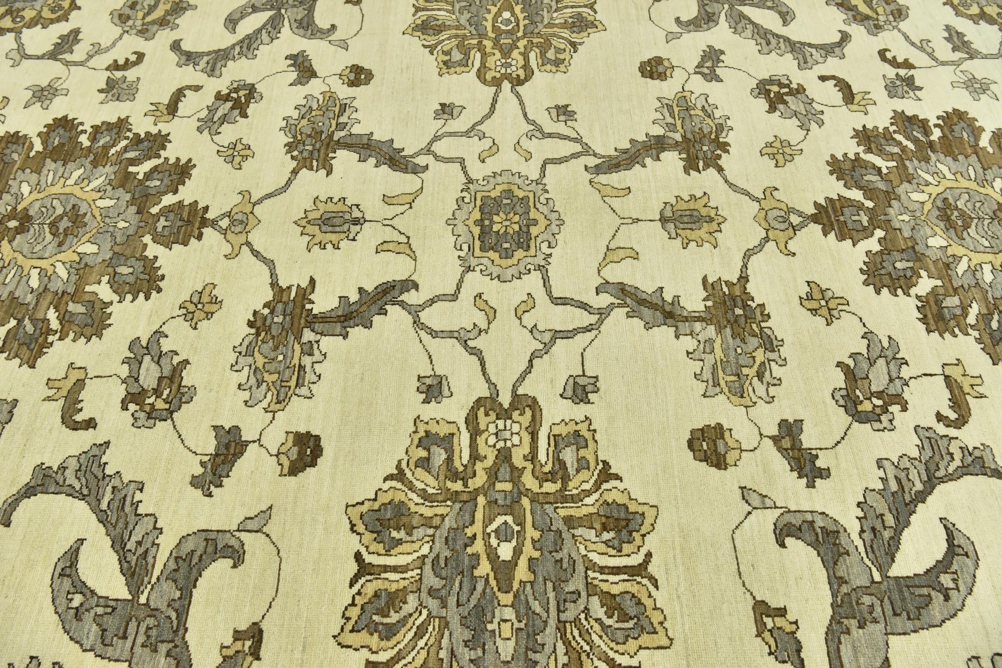 11' 6 x 13' Hand Knotted Peshawar Ziegler Rug