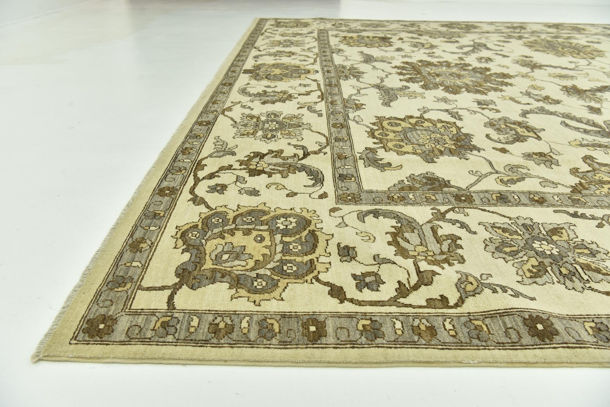 11' 6 x 13' Hand Knotted Peshawar Ziegler Rug