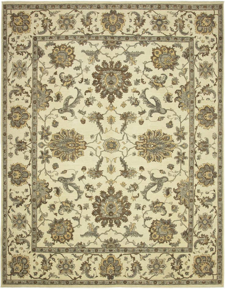 Detail image of 11' 6 x 13' Hand Knotted Peshawar Ziegler Rug