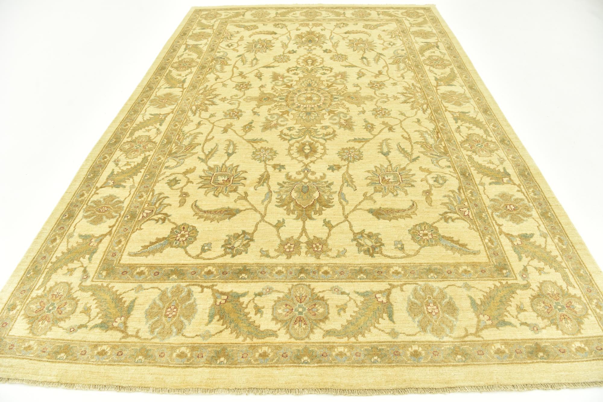 6' 7 x 10' Hand Knotted Peshawar Ziegler Rug