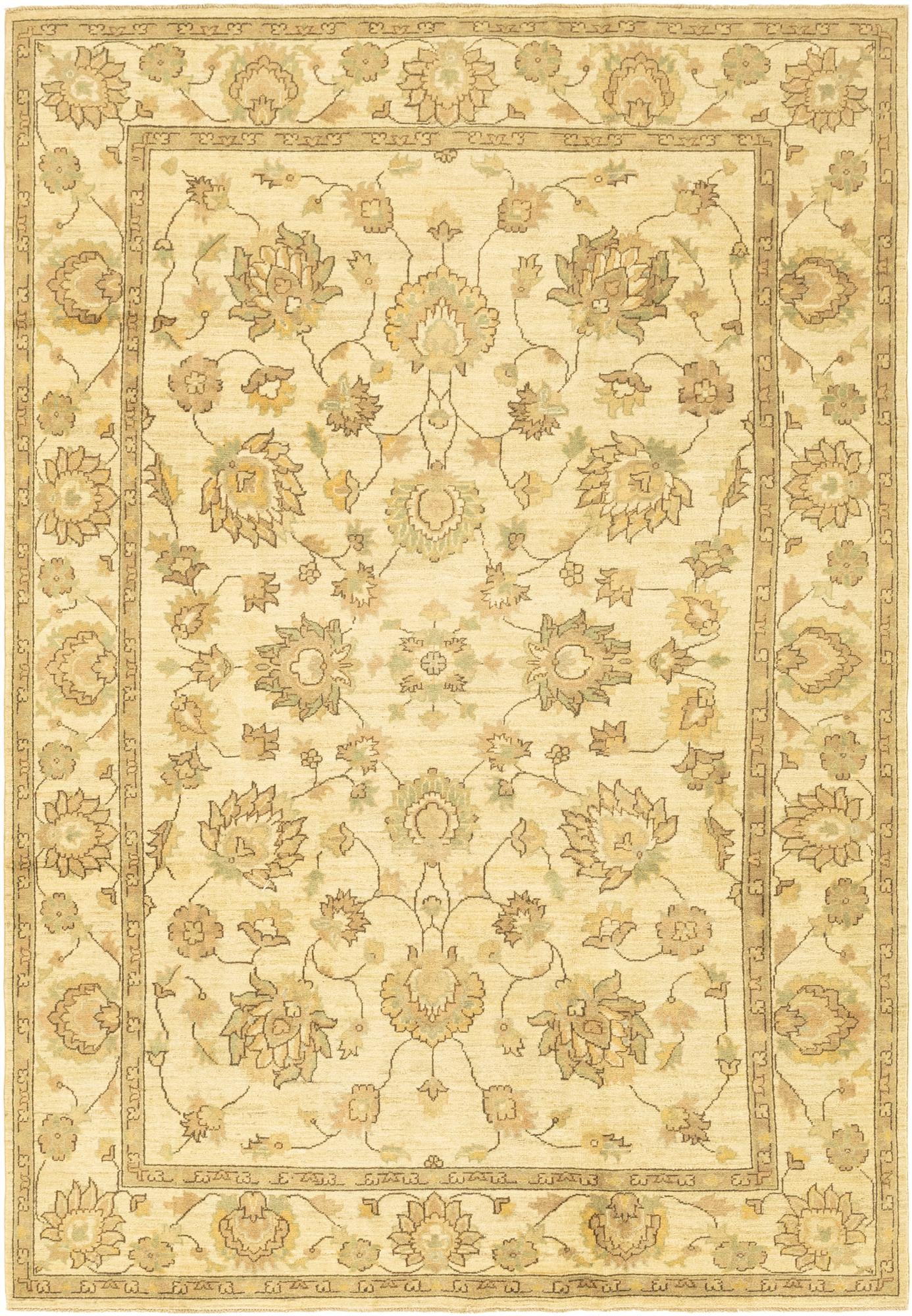 6' 7 x 9' 9 Hand Knotted Peshawar Ziegler Rug