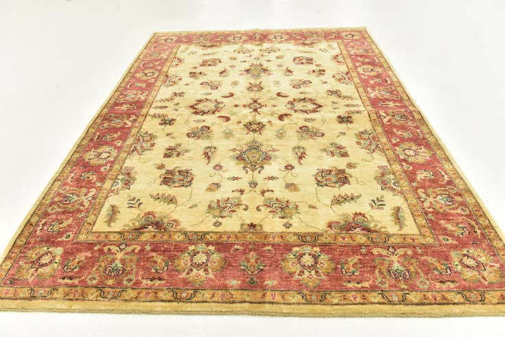 Detail image of 5' 7 x 8' Hand Knotted Peshawar Ziegler Rug