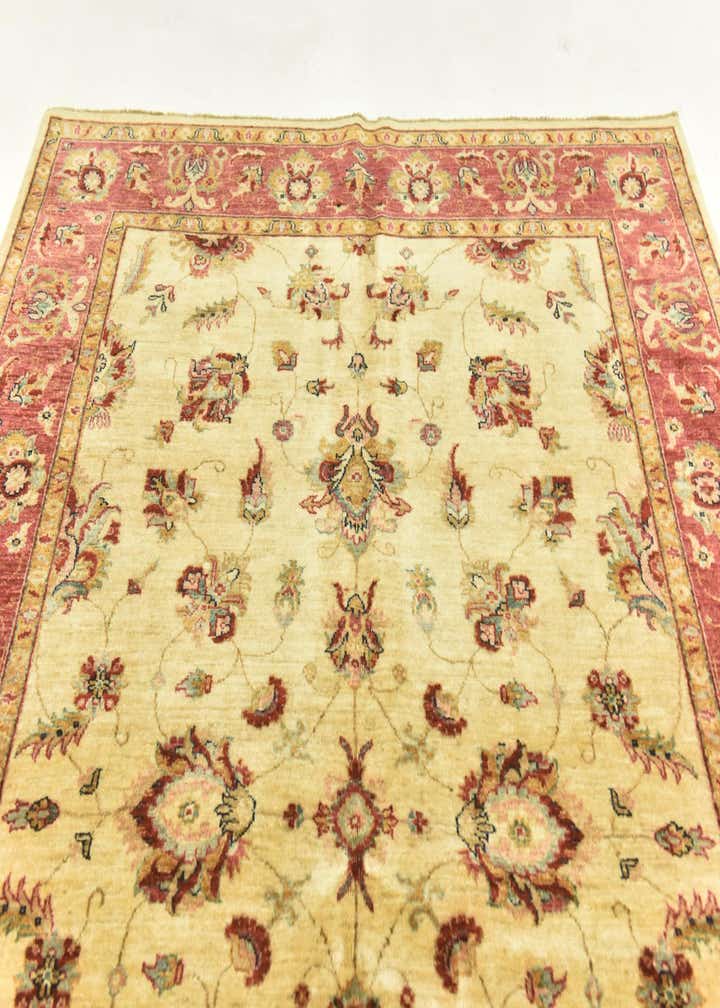 5' 7 x 8' Hand Knotted Peshawar Ziegler Rug
