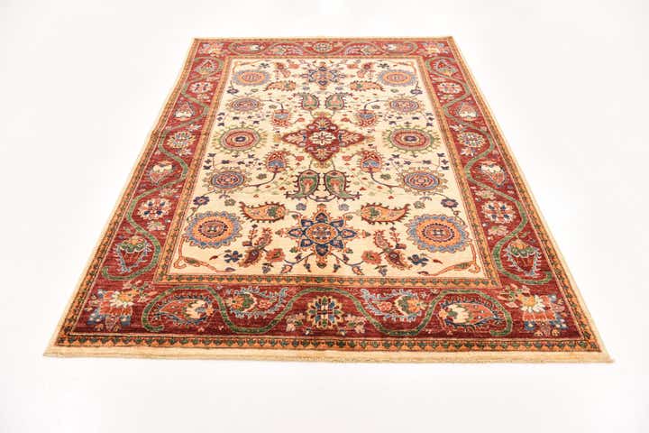 5' 6 x 7' 10 Hand Knotted Peshawar Ziegler Rug