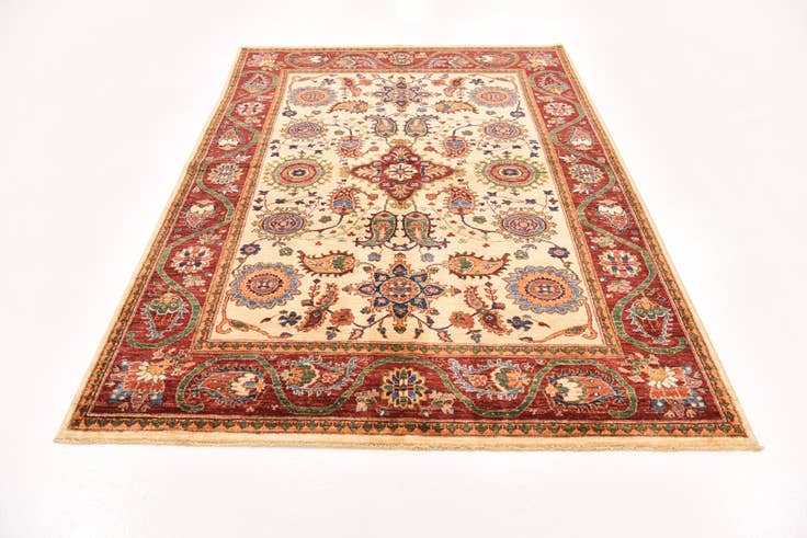 Detail image of 5' 6 x 7' 10 Hand Knotted Peshawar Ziegler Rug
