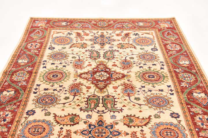 5' 6 x 7' 10 Hand Knotted Peshawar Ziegler Rug
