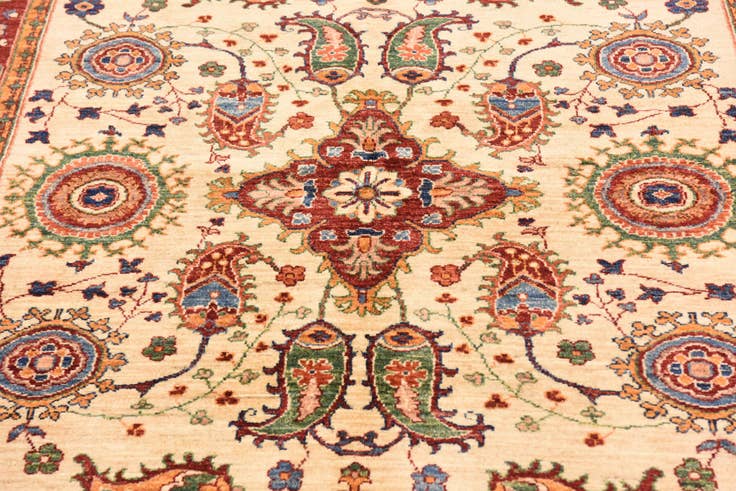 Detail image of 5' 6 x 7' 10 Hand Knotted Peshawar Ziegler Rug