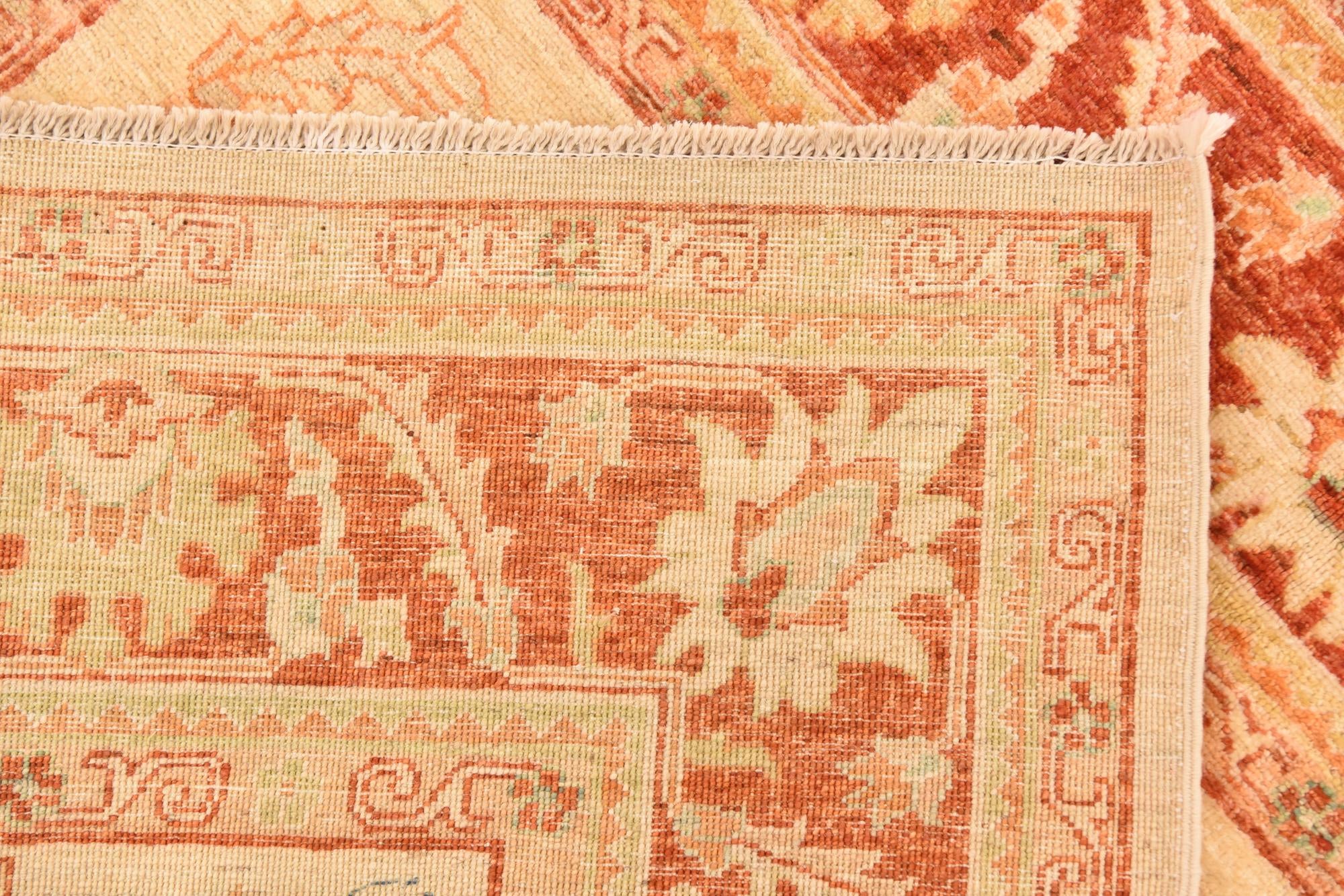 5' 7 x 8' Hand Knotted Peshawar Ziegler Rug