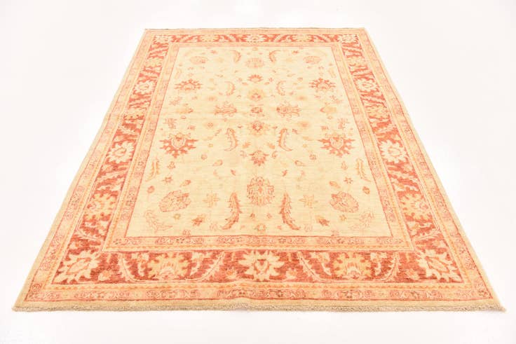 Detail image of 5' 7 x 8' Hand Knotted Peshawar Ziegler Rug