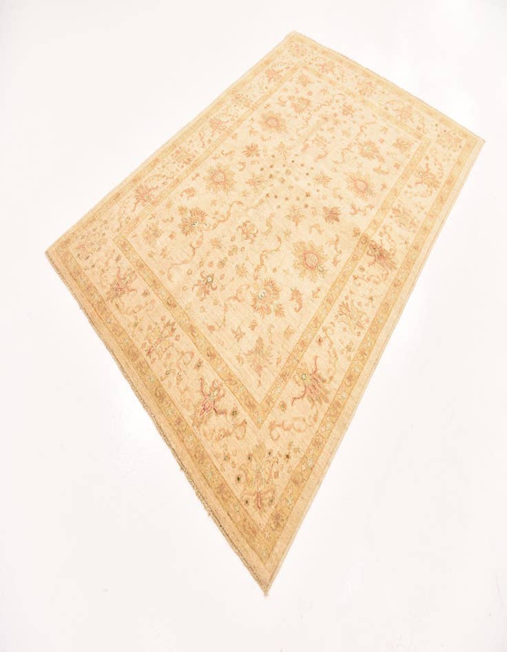 Detail image of 5' 8 x 8'  Hand Knotted Peshawar Ziegler Rug