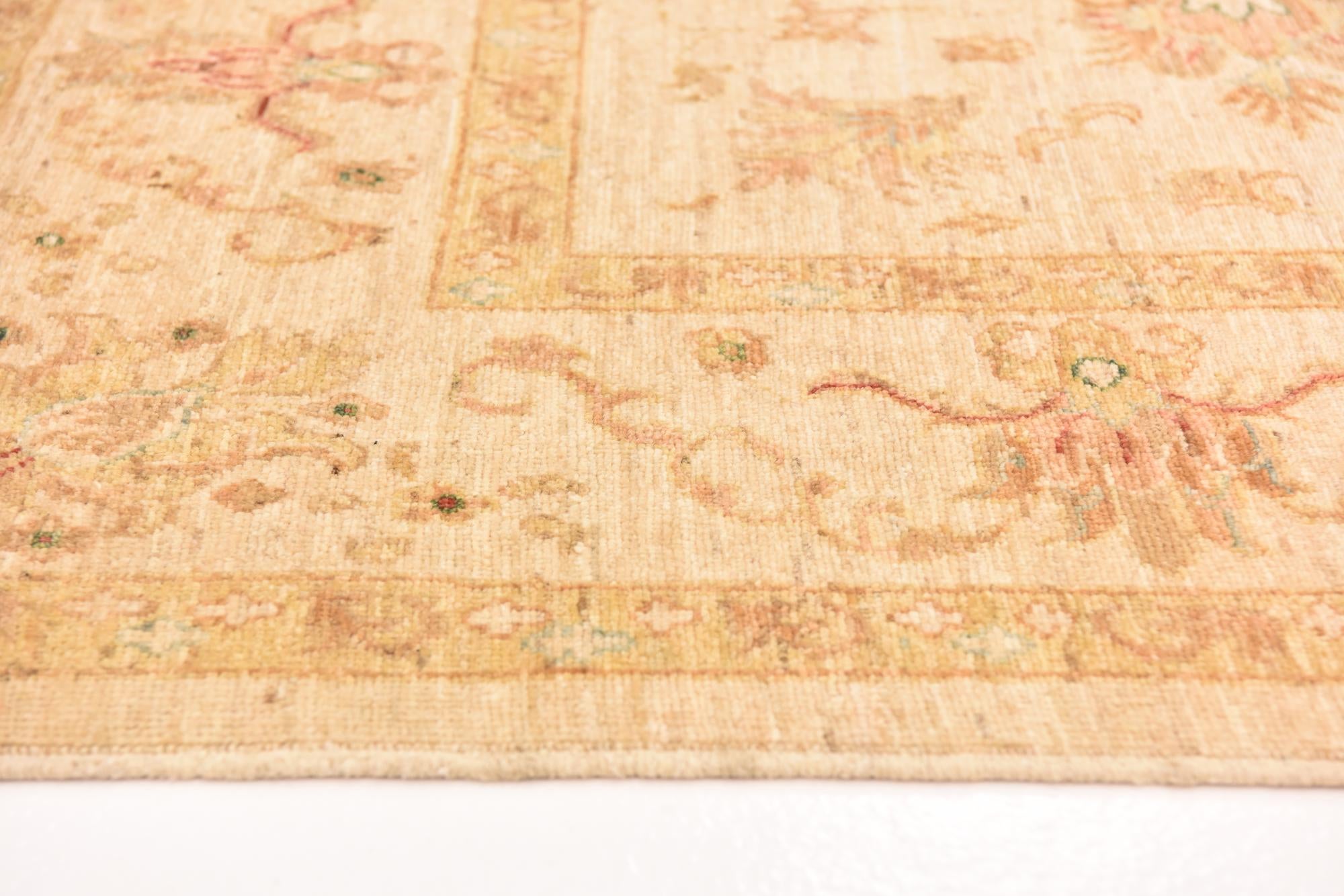 5' 8 x 8' Hand Knotted Peshawar Ziegler Rug