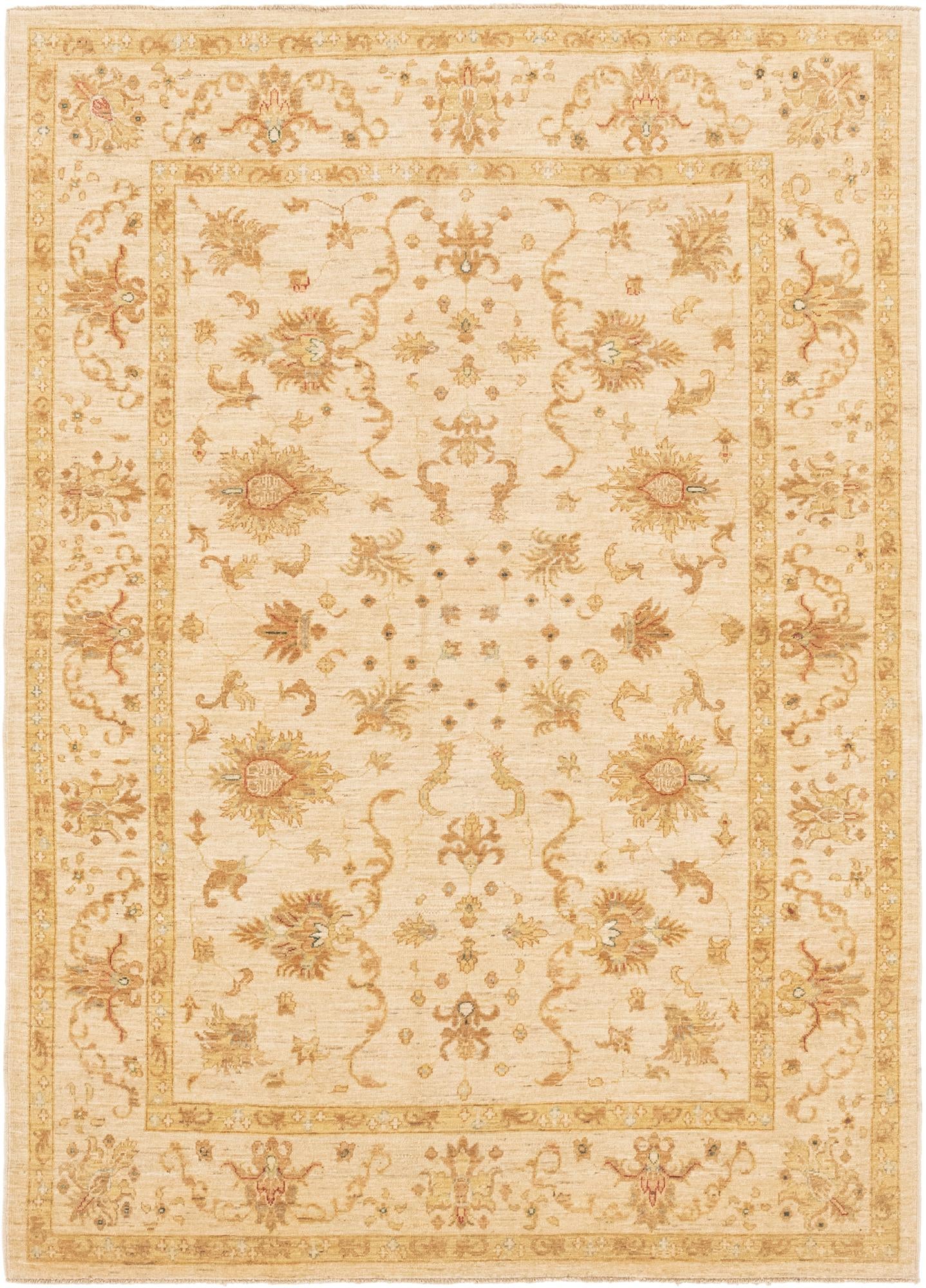 5' 8 x 8' Hand Knotted Peshawar Ziegler Rug