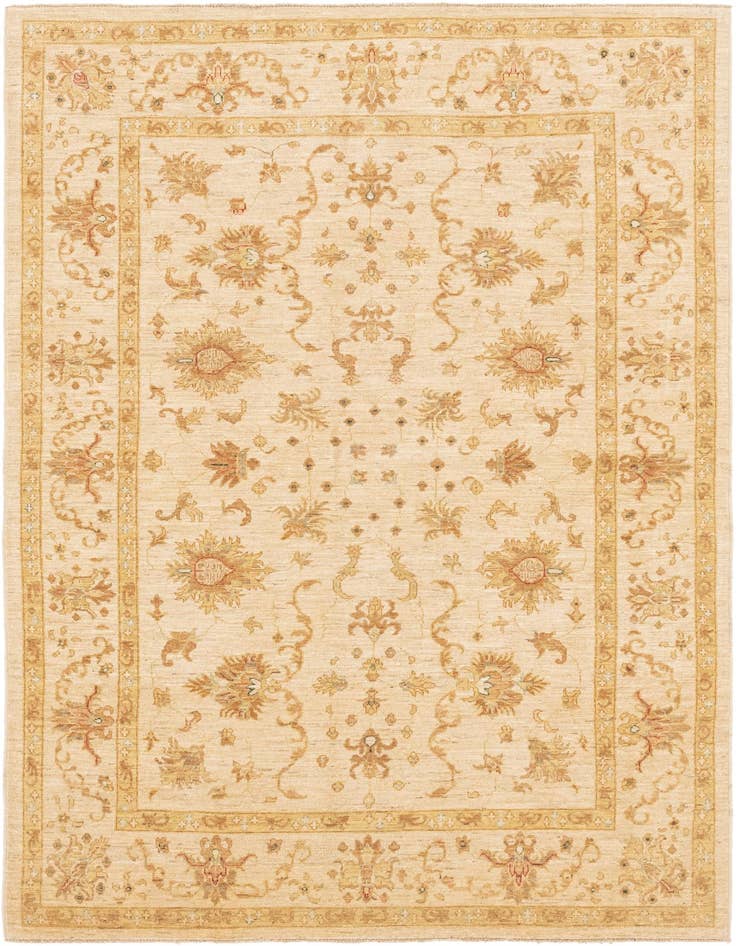 Detail image of 5' 8 x 8' Hand Knotted Peshawar Ziegler Rug