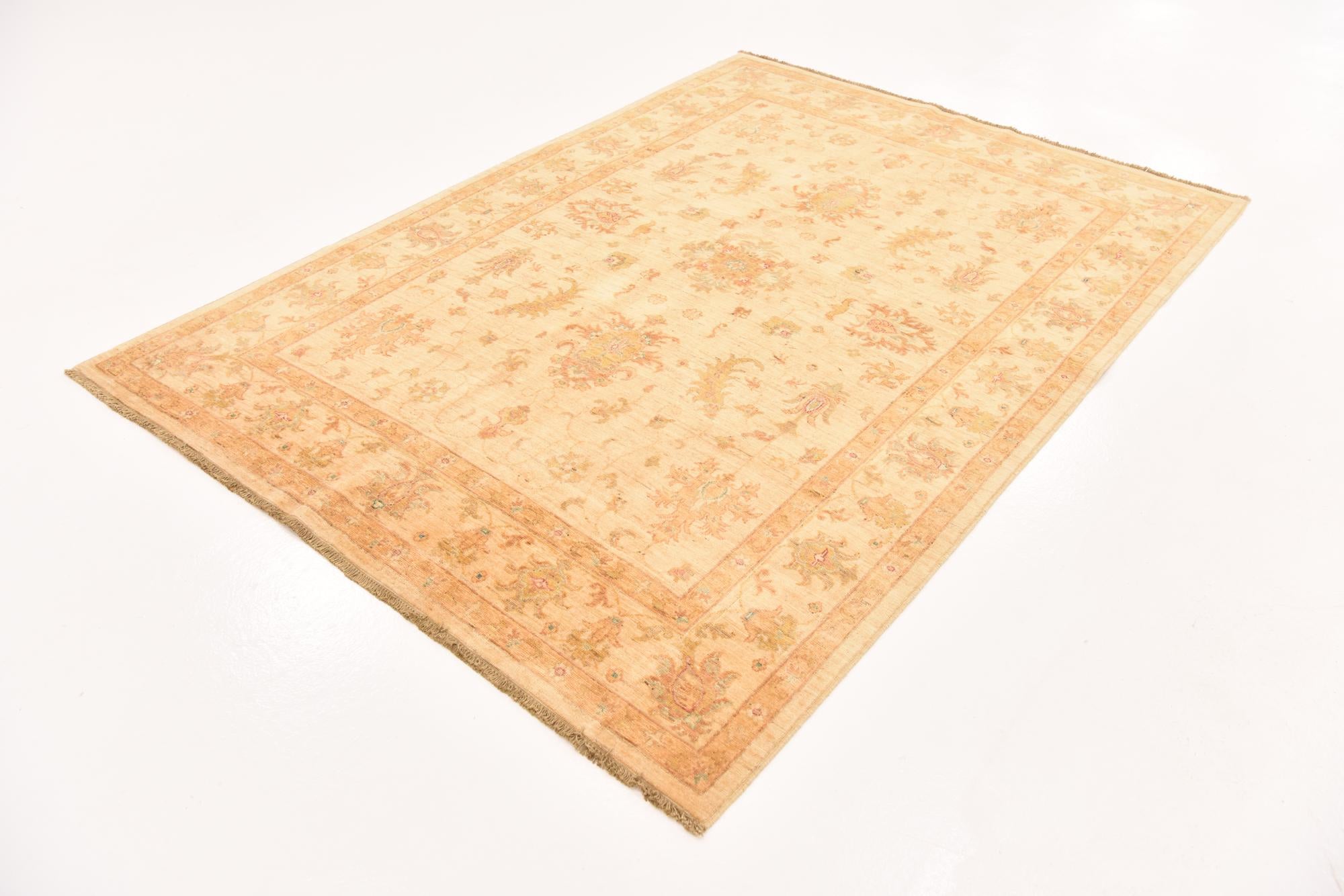 5' 8 x 7' 11 Hand Knotted Peshawar Ziegler Rug