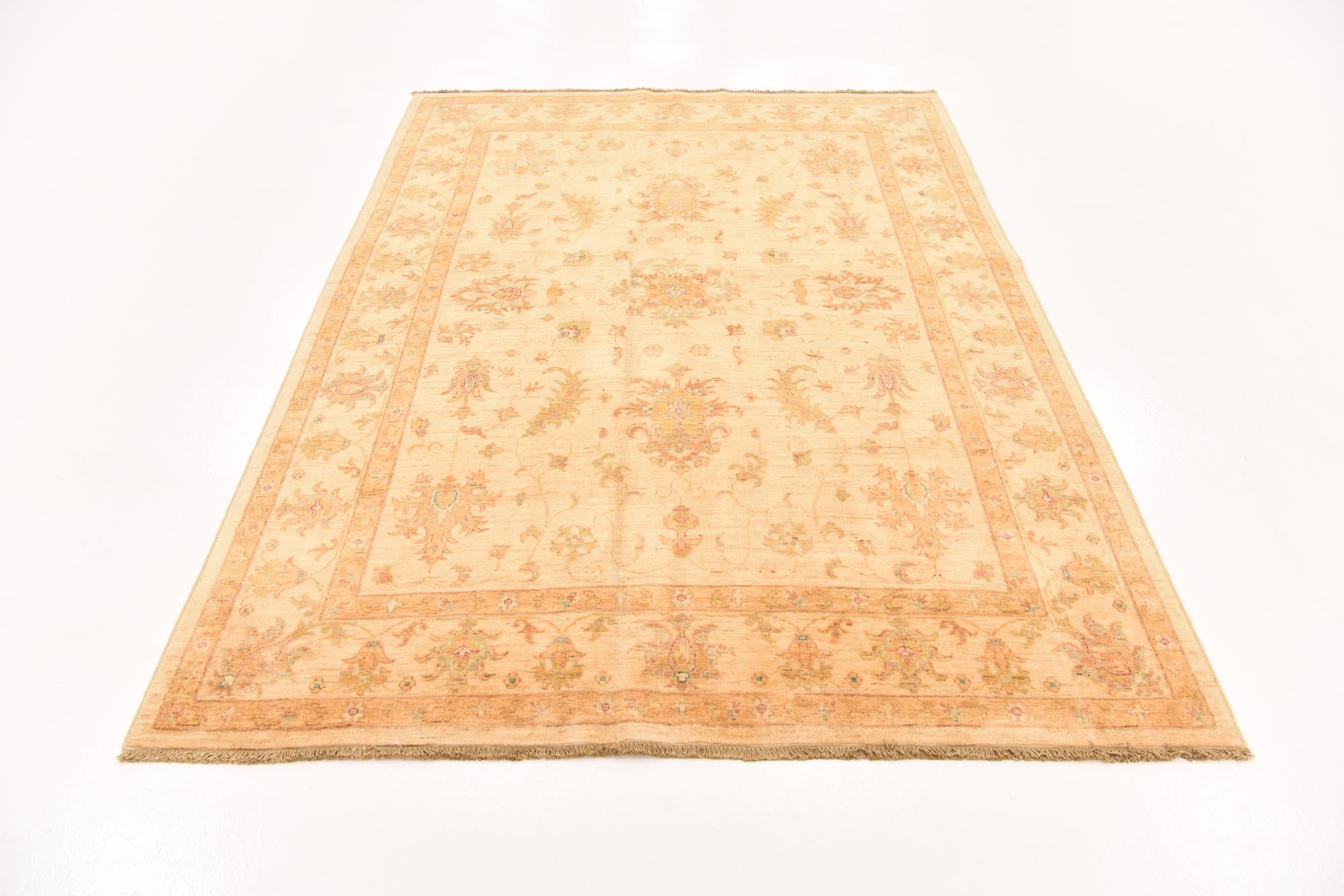 5' 8 x 7' 11 Hand Knotted Peshawar Ziegler Rug
