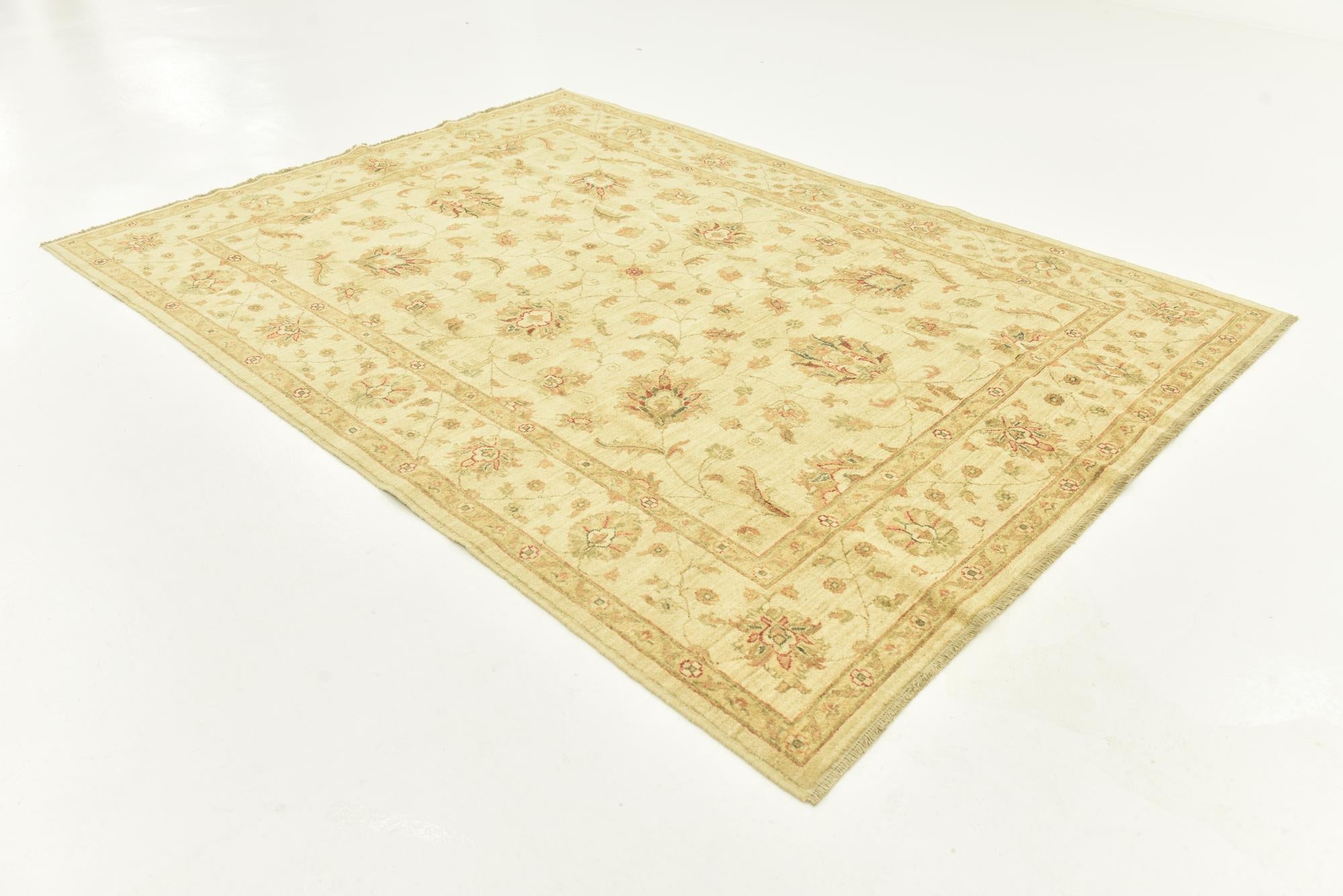 6' 6 x 9' Hand Knotted Peshawar Ziegler Rug