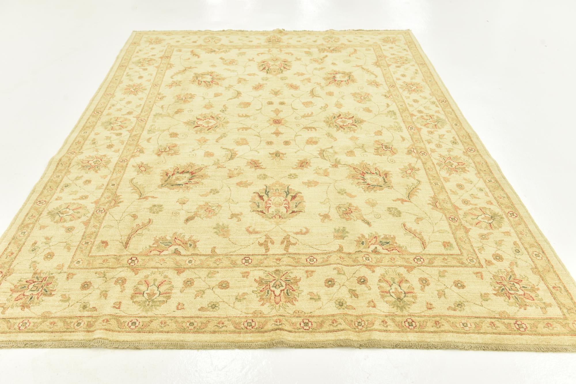 6' 6 x 9' Hand Knotted Peshawar Ziegler Rug