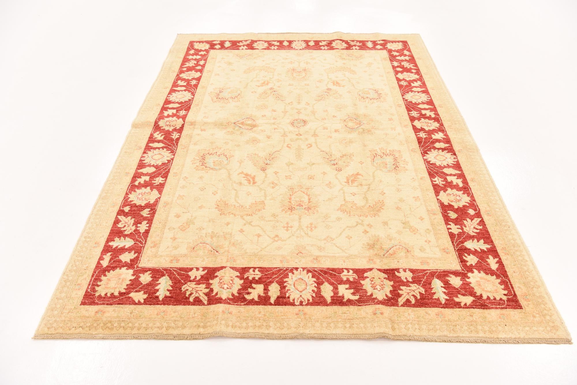 5' 9 x 7' 8 Hand Knotted Peshawar Ziegler Rug