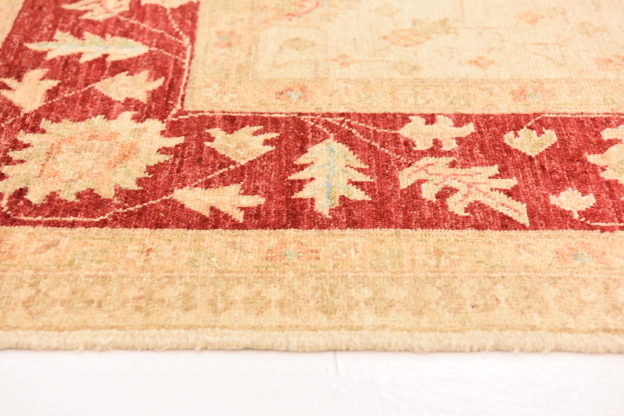 5' 9 x 7' 8 Hand Knotted Peshawar Ziegler Rug