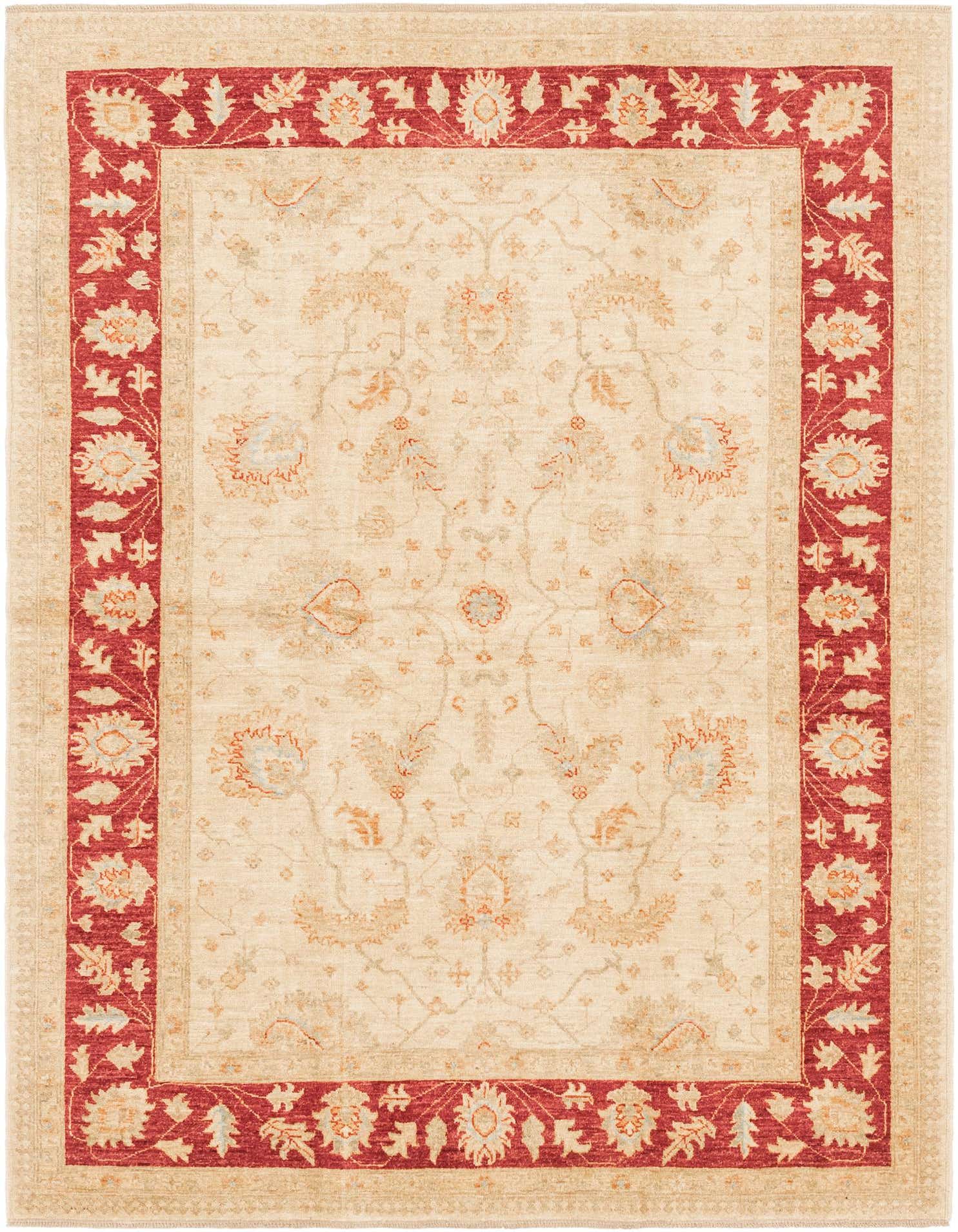 5' 9 x 7' 8 Hand Knotted Peshawar Ziegler Rug