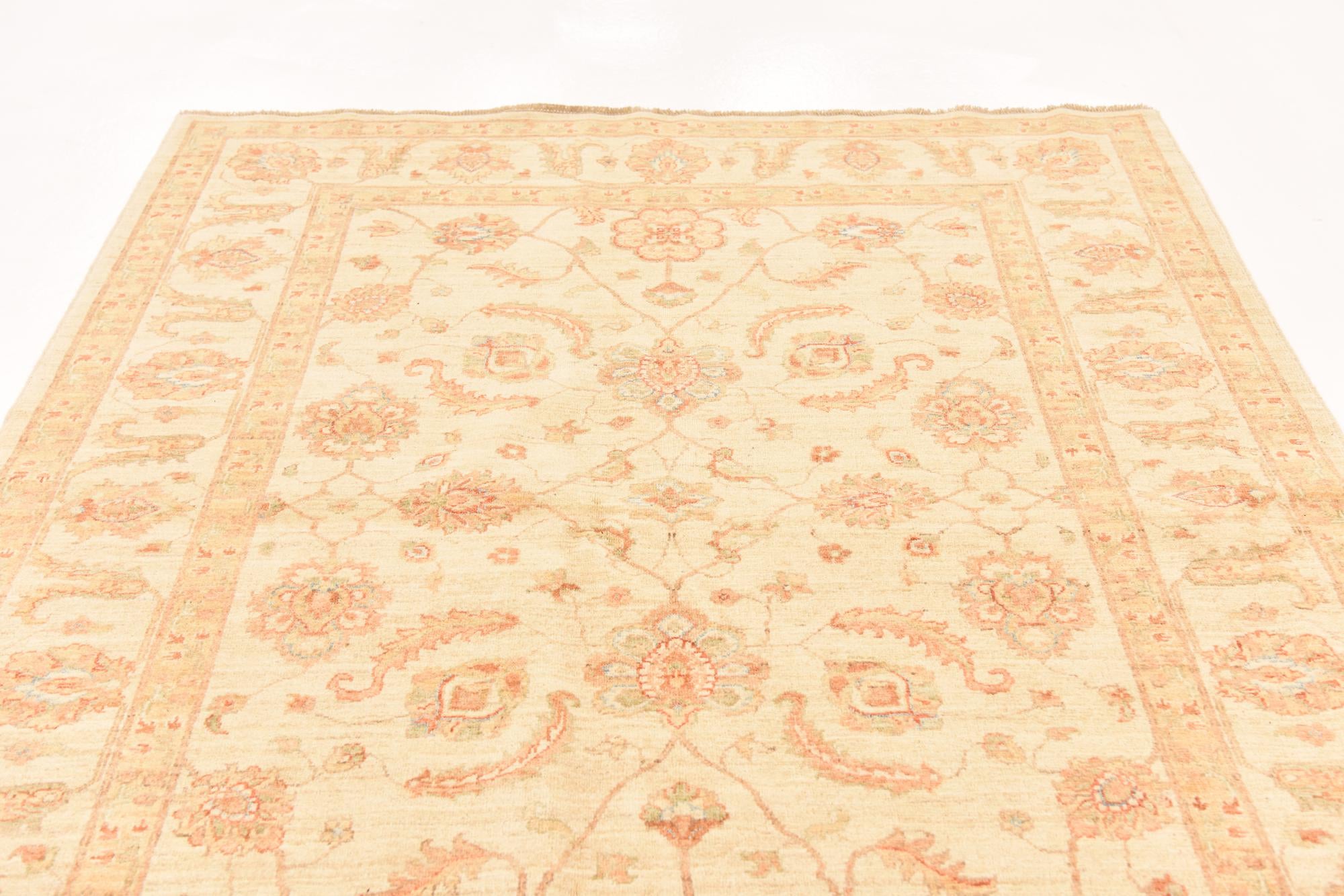 5' 9 x 8' 2 Hand Knotted Peshawar Ziegler Rug
