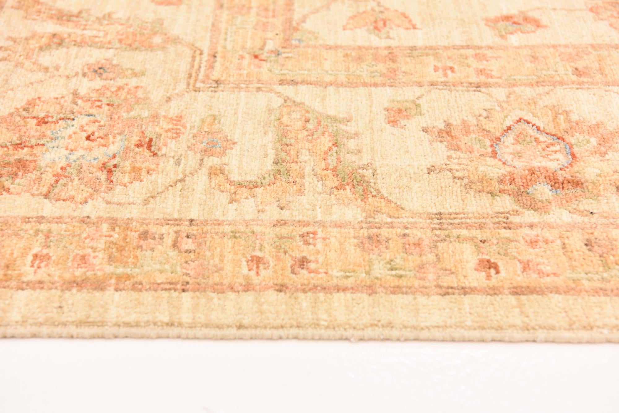 5' 9 x 8' 2 Hand Knotted Peshawar Ziegler Rug