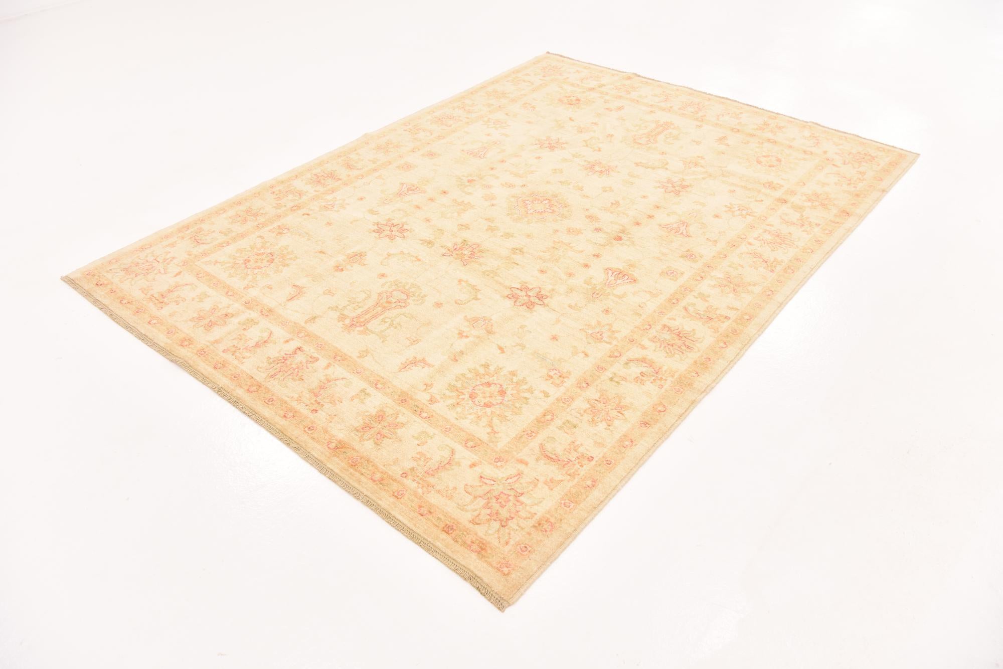 5' 8 x 7' 10 Hand Knotted Peshawar Ziegler Rug