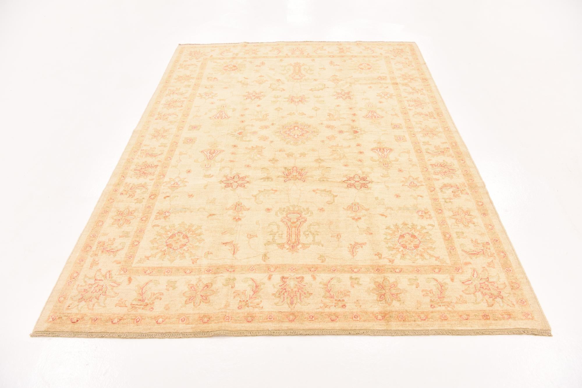 5' 8 x 7' 10 Hand Knotted Peshawar Ziegler Rug