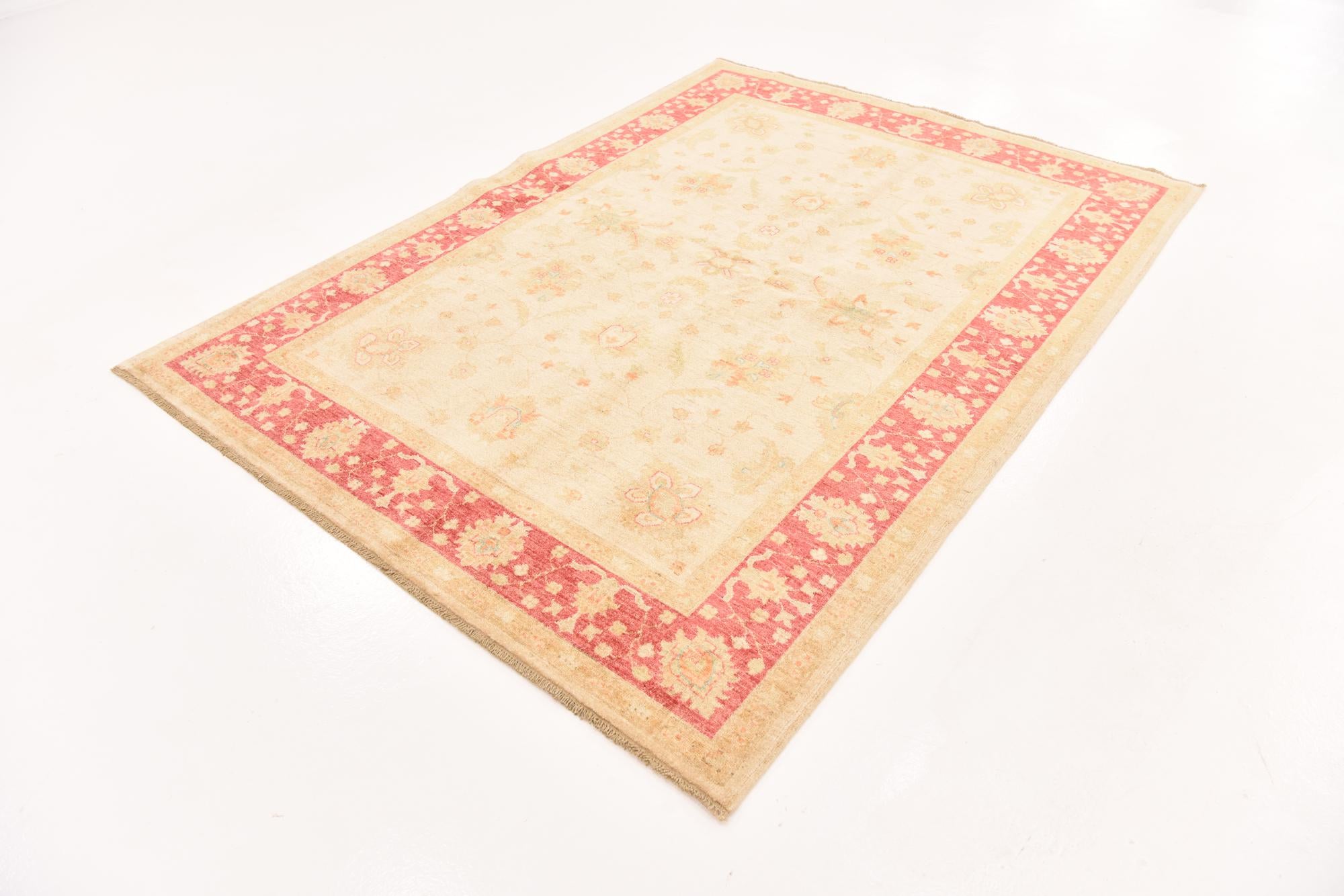 5' 8 x 7' 9 Hand Knotted Peshawar Ziegler Rug