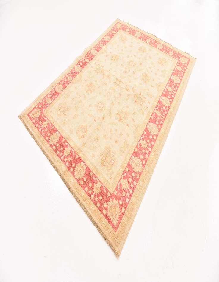 Detail image of 5' 8 x 7' 9  Hand Knotted Peshawar Ziegler Rug