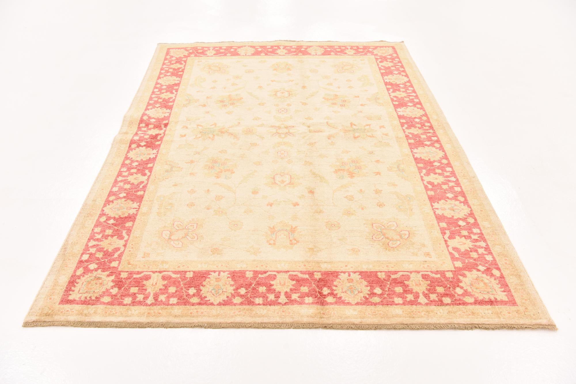 5' 8 x 7' 9 Hand Knotted Peshawar Ziegler Rug