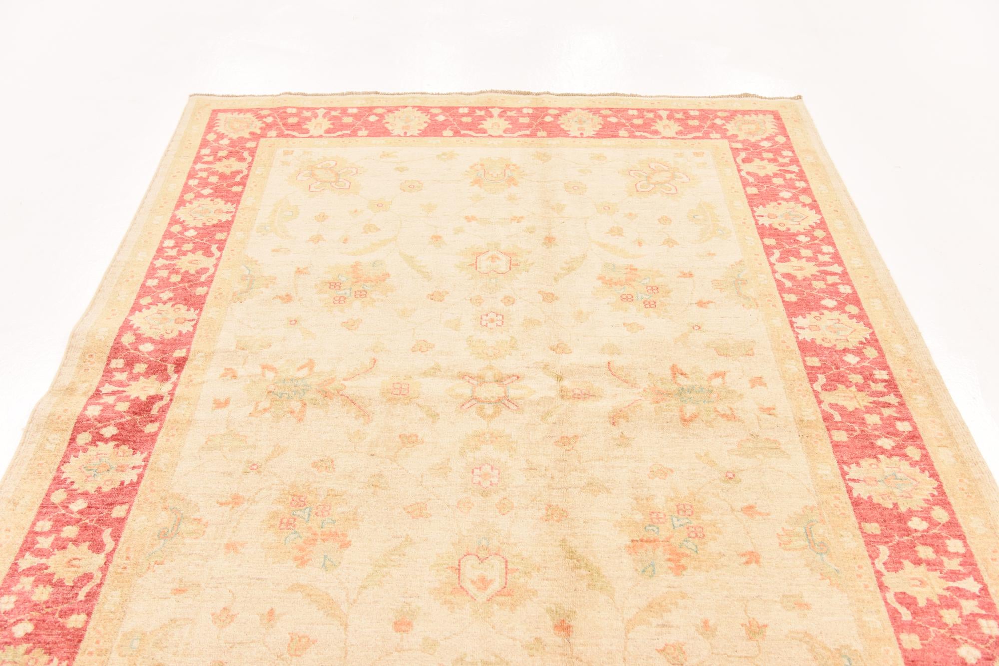 5' 8 x 7' 9 Hand Knotted Peshawar Ziegler Rug