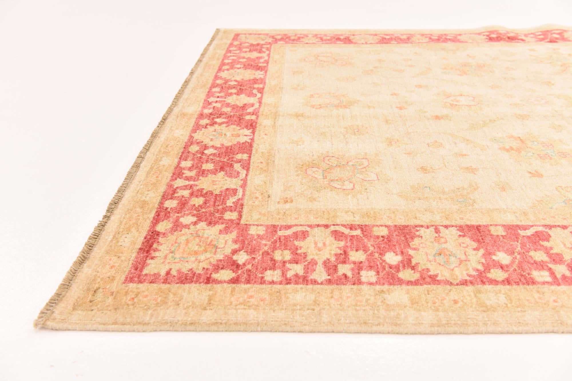 5' 8 x 7' 9 Hand Knotted Peshawar Ziegler Rug