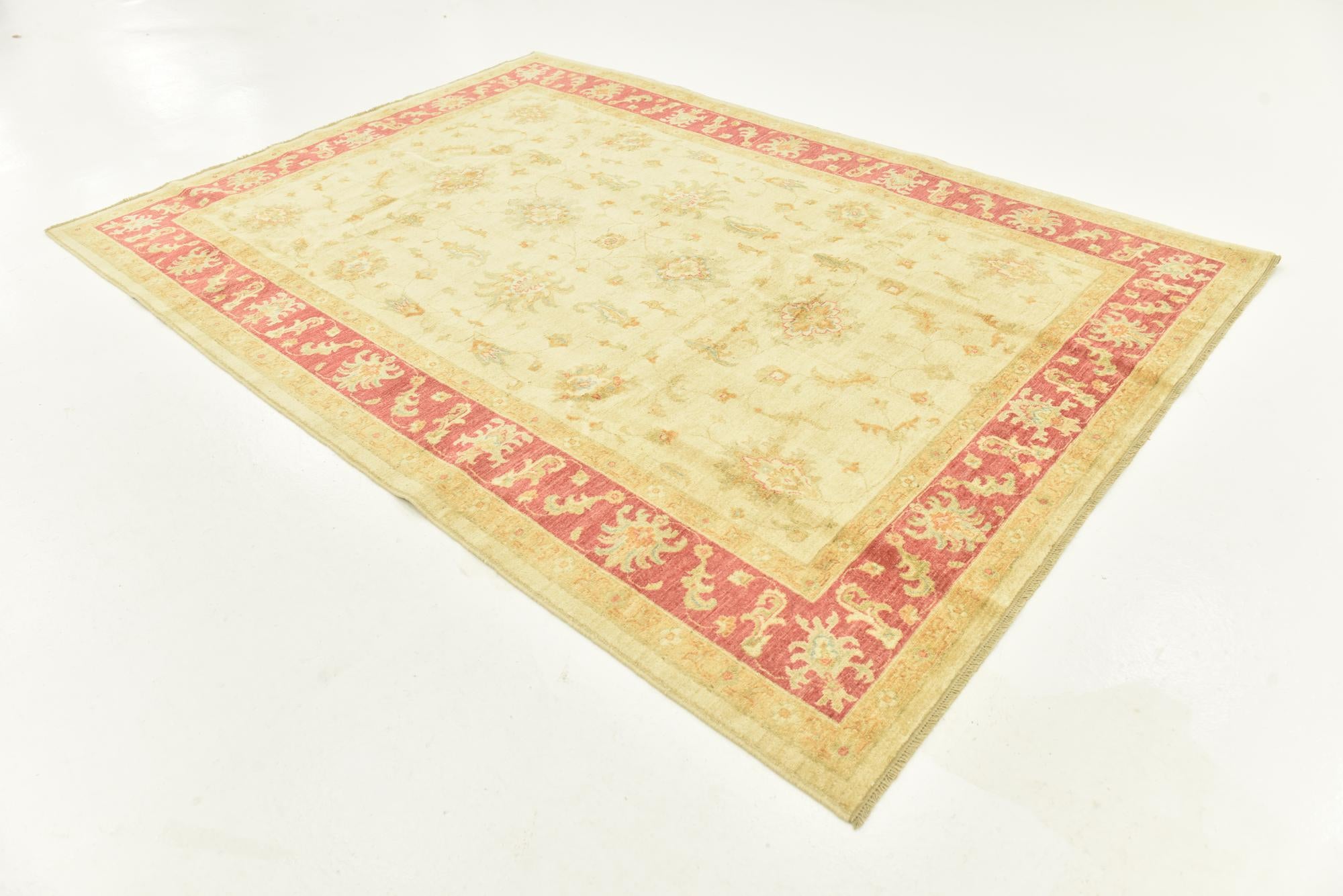 6' 8 x 9' 7 Hand Knotted Peshawar Ziegler Rug