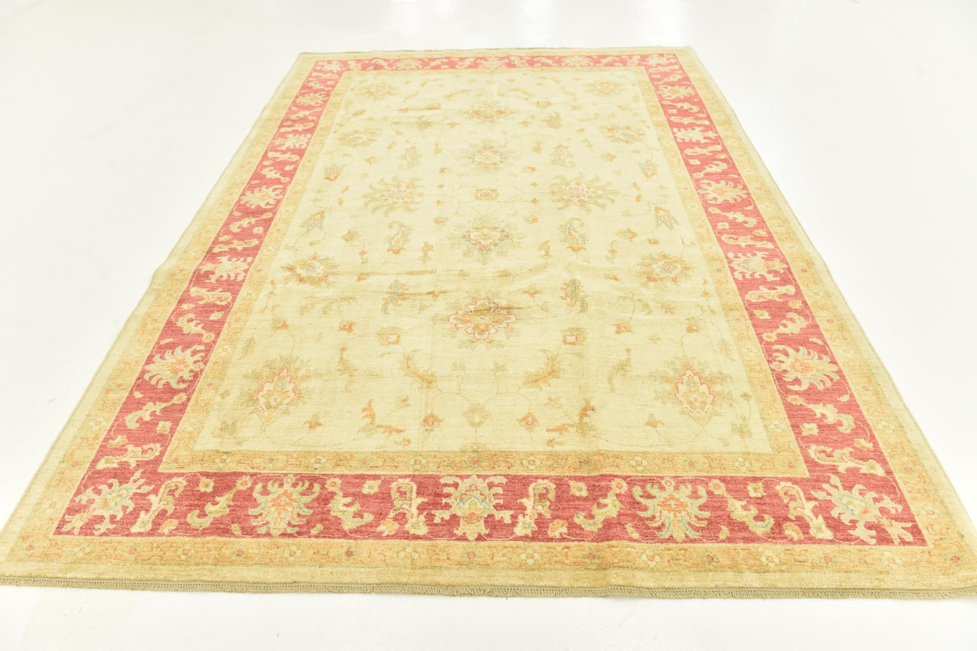 6' 8 x 9' 7 Hand Knotted Peshawar Ziegler Rug
