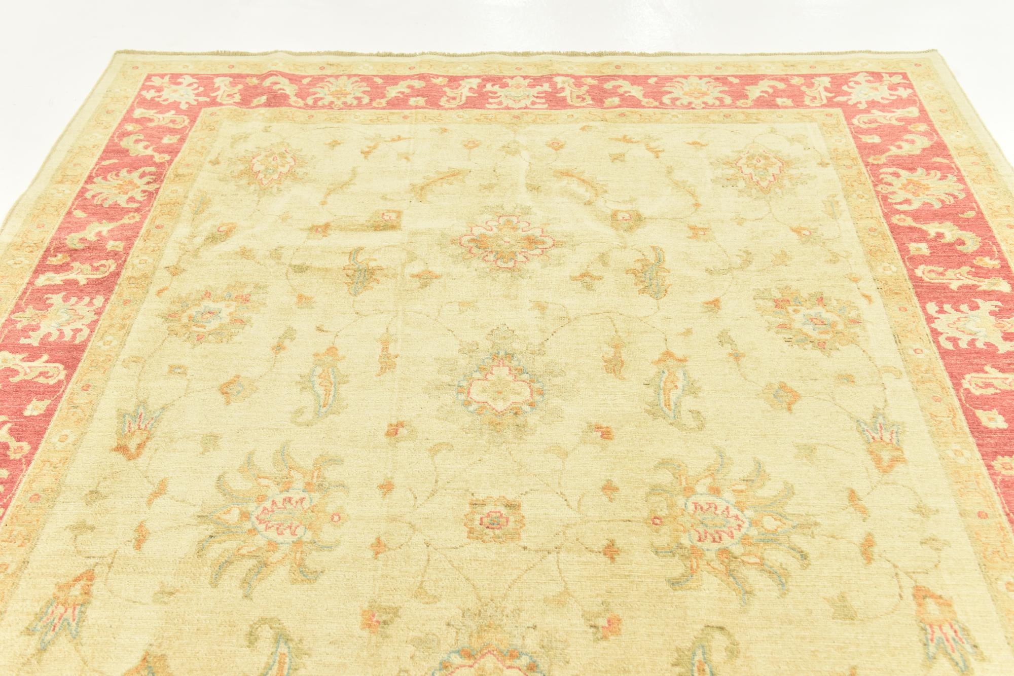 6' 8 x 9' 7 Hand Knotted Peshawar Ziegler Rug