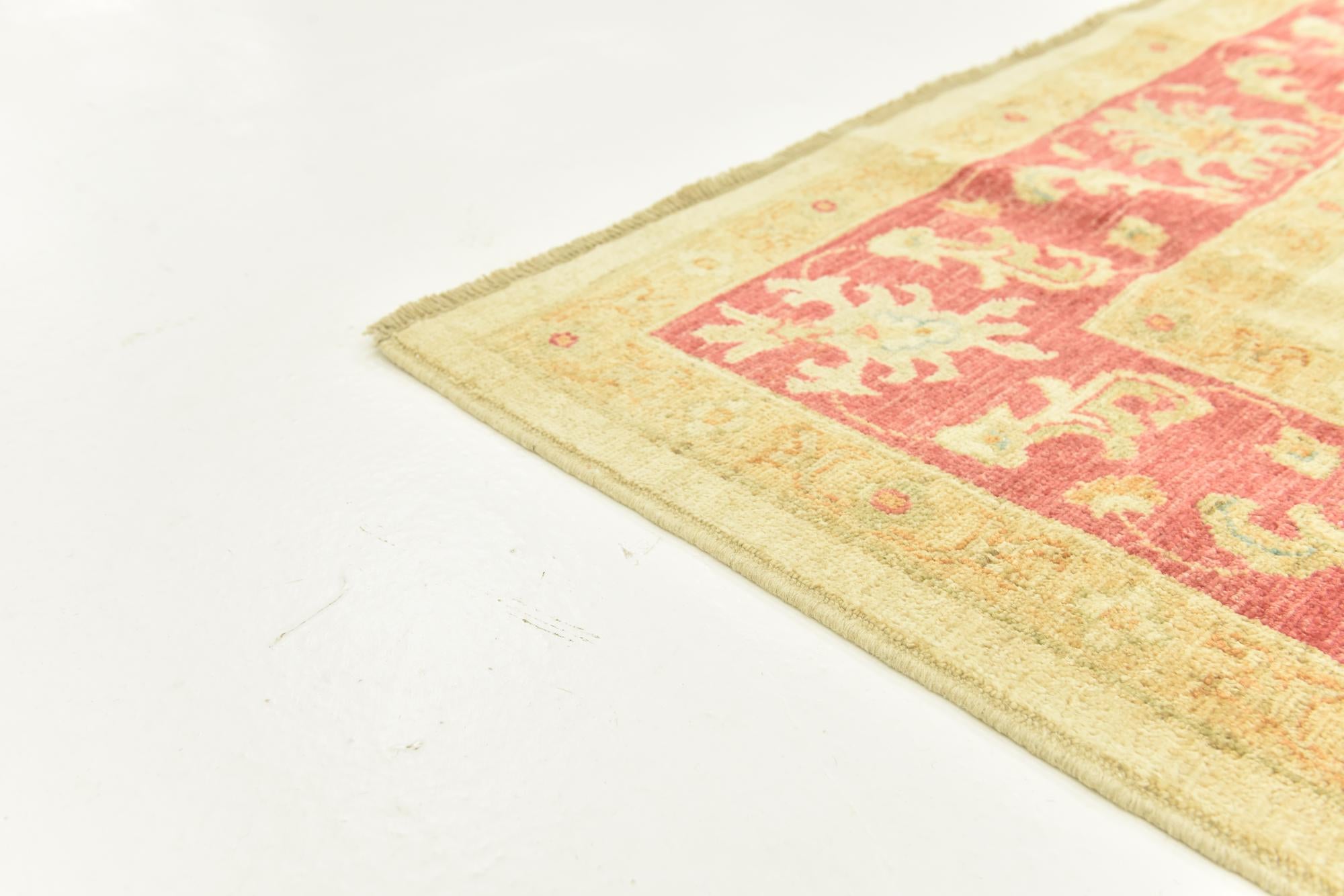 6' 8 x 9' 7 Hand Knotted Peshawar Ziegler Rug
